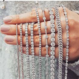 Charm Bracelets Handmade Promise Jewellery Tibetan Silver 925 Luxury Bangle White Cubic Zircon Women Wedding Band Bracelet For