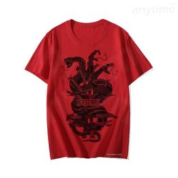 skull design clothing NZ - Men's T Shirts 2022 Gothic Style Shirt Men Hydra Skull Printed For Clothing High-end Indie Design Oversized T-shirts Short Sleeve