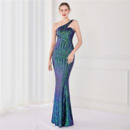 Party Dresses Beauty-Emily 2022 Elegant Sexy Long Evening Dress Sleeveless Shiny Sequin Floor-Length Formal Gowns For WomenParty