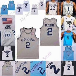 Mitch Custom 2020 Georgetown Hoyas Basketball Jersey NCAA College Galen Alexander Qudus Wahab Porter Ewing Iverson Mourning Jamari Sibley