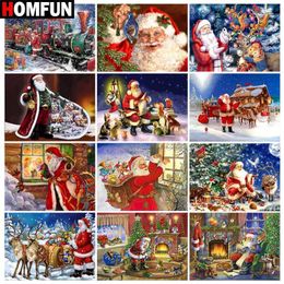 Christmas Decorations HOMFUN Full SquareRound Drill 5D DIY Diamond Painting "Christmas santa gift" Embroidery Cross Stitch 5D Home Decor Gift 220926