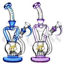 9.5 inches Glass water bongs hookahs heady dab rig bong honeycomb perc Toro Recycler pipes quartz banger oil rigs water pipes smoking accessories