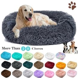 kennels pens Luxury Dog Bed Square s Long Plush Mat s for Small Medium Large s Supplies Pet Calming Washable Kennel 220922