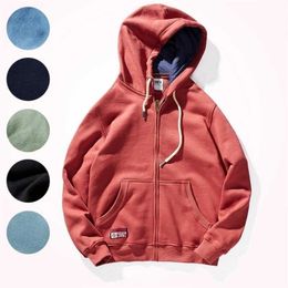 Men's Hoodies Sweatshirts Men 's Sweater Fashion Trendy Handsome Zipper Coat Thickened Fleece Autumn and Winter Sports Hoodie 220924