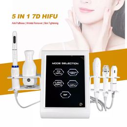 5 In 1 Multi-Functional 7D Hifu Beauty Equipment Rf Microneedle For Body Slimming Wrinkle Removal Face Lifting Skin Rejuvenation Treatment With 7 Cartirdges 12 Lines