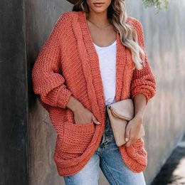 Women's Sweaters 2021 Women Sweater Autumn Warm Ladies Casual Long Sleeve Open Front Loose Knitted Cardigan Coat Female Jumper T220925