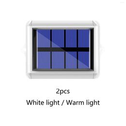 Wall Lamp 2Pcs Modern Up And Down Luminous Lighting IP65 Waterproof Fence Yard Solar Light For Patio Street Garden Decor