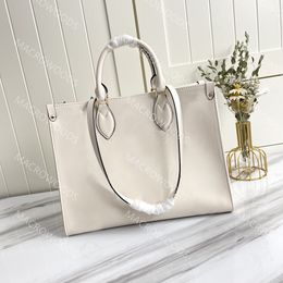 ONTHEGO MM M45495 Large capacity shopping bag designer lady travel bag Embossed grained leather tote bag Double Handle handbag Pastel luxury business totes