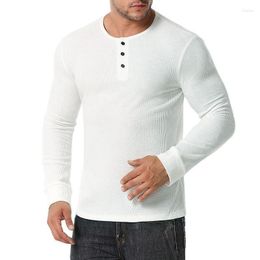 Men's Sweaters Men's Spring T Shirt Men Fashion Henley Collar Long Sleeve Mens Cotton Slim Fit Comfortable Casual Top Tees Clothing
