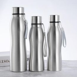 Water Bottles 1000/750ML Stainless Steel Bottle Cycling Sports Drinking Cup Leakproof Portable With Handle Rope BPA Free