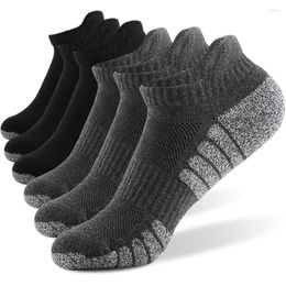 Men's Socks Low Cut Running For Men Sweat-wicking Breathable Durable Thickened Cushion Compression Athletic Tab Black White 1 Pack