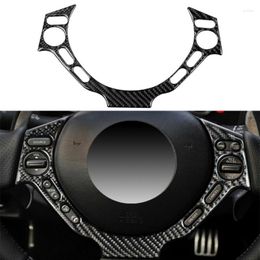 Steering Wheel Covers Frame Button Cover Interior Trim Auto Carbon Fiber Deocr 1x