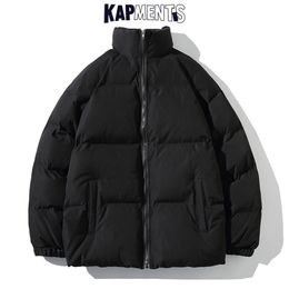 Men's Down Parkas KAPMENTS Men Harajuku Solid Warm Puffer Jacket Parka Mens Japanese Streetwear Winter Male Korean Fashion Bubble Coat 220922