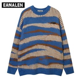 Men's Sweaters Harajuku Vintage Rainbow Striped Jumper Knit Sweater Men's Winter Korean Casual Pullover Thick Grandpa Ugly Sweater Women's Y2K 220926