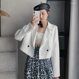 Women's Suits Hstar Women Long Sleeve Jacket Vintage Ladies Outwears Spring Short Blazer England Style Feminino Femme