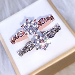 Bracelet Earrings Necklace 14K White Gold Rings For Women Wedding Bands Fine Daimond Jewelry Luxury Christmas Classic Bohemia Jewlery Set