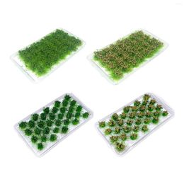 Decorative Flowers Bushy Cluster Grass Tufts Miniature Static Scenery Model Railway Landscape DIY Decors Artificial