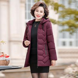 Women's Trench Coats 2022 Mother Winter Down Cotton Coat Women Short Loose Jacket Thickened Middle-aged Elderly Large Size Padded A742