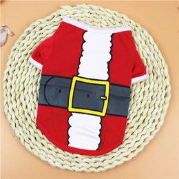 Christmas Pullover Hoodies Dog Clothes Pet Dog Cat Costume Shirt Sweater For Santa Snowman Belt Casual Clothes XS S M L DH874