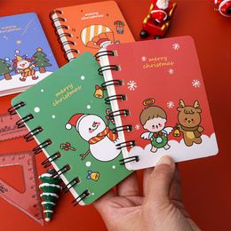 Christmas Series Coil Notepad Cute Small Book School Supplies Kid Gift Mini Portable Pocket Notebook Memo Stationery Student