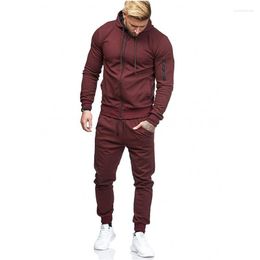 Men's Tracksuits Men's 2022 Foreign Trade Style European And American Fashion Sports Suit Arm Zipper Decoration Fitness Leisure