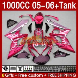 Injection Mould Fairings For SUZUKI GSXR 1000 CC 1000CC K5 05-06 Bodywork 157No.153 GSXR-1000 GSX R1000 GSXR1000 05 06 GSX-R1000 2005 2006 OEM Fairing & Tank silvery red