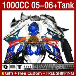 Injection Mold Fairings & Tank For SUZUKI GSXR 1000 CC K5 GSX-R1000 05-06 Bodywork 157No.118 GSXR-1000 GSXR1000 2005 2006 GSX R1000 1000CC 05 06 OEM Fairing blue stock