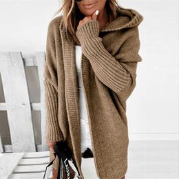 Women's Sweaters S-XL 11Colors Mid-length Loose Batwing Sleeve Hooded Cardigan Soft Warm Sheep Wool Autumn Winnter Women Sweaters T220925
