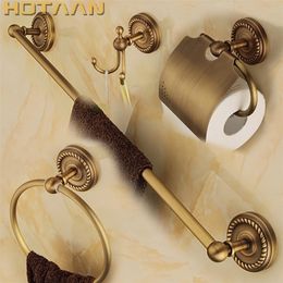 Towel Racks solid brass Bathroom Accessories Set Robe hook Paper Holder Bar Soap basket bathroom sets YT12200A 220924