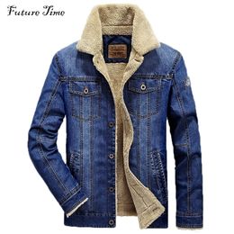 Men's Jackets M-6XL Men and Coats Brand Clothing Denim Fashion Mens Jeans Thick Warm Winter Outwear Male Cowboy YF055 220924