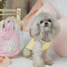 Abbigliamento per cani Gonna scozzese carina Vestiti per gatti Bretelle Abito da principessa Estate per cani di piccola taglia Abiti da chihuahua Abiti da festa Ropa Perro