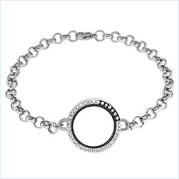 Bracelets de charme PC A￧o inoxid￡vel de boa qualidade Gesto de vidro diy 25mm Magnetic /Twisted Bracelet Shape Link BR BR Jeias Dhrne