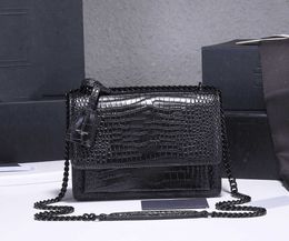 evening Bags Top Quality Luxurys Fashion Crocodile pattern bag Woman Messenger bags Shoulder Vintage Ladies Crossbody handbag Handbags Femal
