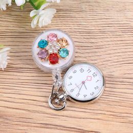 Pocket Watches 2PCS Badge Reel Watch Fashion Clip-on Hanging Creative Soft