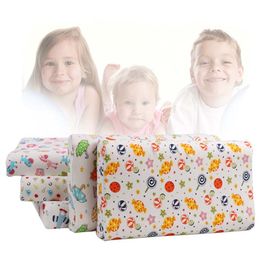 Pillows Kids Pillow Natural Latex Baby Bed for Sleeping Cartoon Printing Children 1 7 Years Old 220924