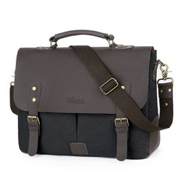 Briefcases Fashion Business Laptop Bag Canvas Briefcase Men Shoulder 14 " Computer Handbag Vintage Male Messenger Work 220923