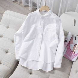 Women's Blouses Shirts Spring Fashion Women Allmatched Casual White Shirt 100 Cotton Long Sleeve Loose Shirts Femme Blouse Top Quality S276 220923