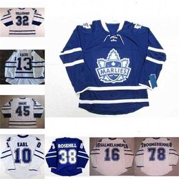 Gla Thr Toronto Marlies 10 Robbie Earl 13 Nazem Kadri 45 Martin Sagat 38 Jay Rosehill 32 Mikael Tellqvist 16 Tony Salmelainen Hockey Jersey