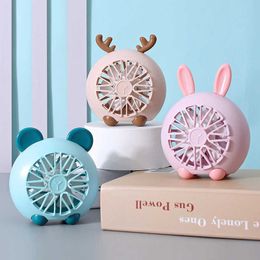 Electric Fans Cartoon Cute Pet Night Light Small Fan Sub Charging Mini Desktop Electric Fan Student Portable Desktop Fan T220924