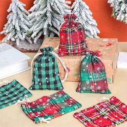 Gift Wrap Christmas Red Green Candy Gift Bags Merry Christmas Xmas Navidad Kids Favour Happy Year 2023 Packing Gifts Candy Box 220926