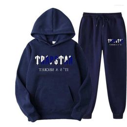 Herren T -Shirts Marke Printed Sportswear Männer warm zwei Teile Set losen Hoodie Sweatshirt Hosen Joggen