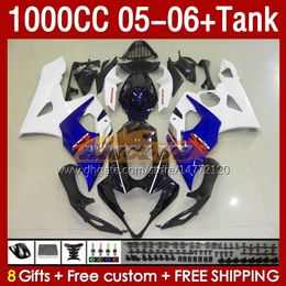 Injection Mold Fairings & Tank For SUZUKI GSXR 1000 CC K5 GSX-R1000 05-06 Bodywork 157No.132 GSXR-1000 GSXR1000 2005 2006 GSX R1000 1000CC 05 06 OEM Fairing blue stock