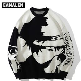 Men's Sweaters Japanese cartoon anime sweater men Harajuku retro video ugly sweater sweating oversized jumper knitted pullover women 220926