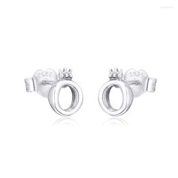 Stud Earrings CKK Silver 925 Jewellery Polished Crown O For Women Gift Sterling Original Earring