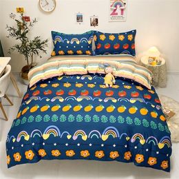 Bedding sets Kuup Pink Printing Bed Linens Cute Bedding Set Girls Duvet Cover Sets Quilt Cover Bed Sheet King Queen Size Comfortable Suit 220924