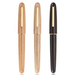 Fountain Pens Jinhao 9036 Natural Wood Fountain Pen Handmade Beautiful Full Wooden Pen EFFMBent Fashion Writing Office Ink Pen Gift 220923