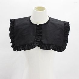 Bow Ties Linbaiway Adult Cotton Fake Collar Shawl For Women Removable Detachable Half Shirt Female False Black Wrap