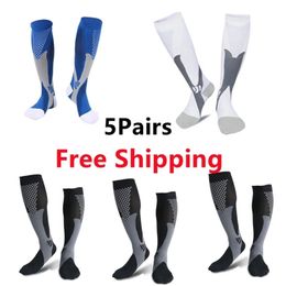 Men's Socks 34567 Pairs Compression Stockings Quality Cycling Sports Unisex Edoema Diabetes Varicose Veins Marathon Running 220924