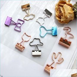 Party Favor Party Favor Hollowing Out Clip Lovely Shape Paper Clips Flamingo Cactus Mti Shapes Swallow Tails Clamp New A Homeindustry Dhba7