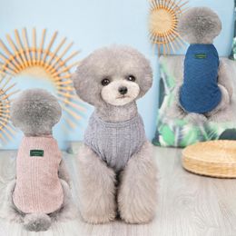 Dog Apparel Cute Puppy Two Feet Knit Vests Spring Summer Pet Cotton Letter Clothes Cat Non-shrink Sleeveless T-shirts Thread